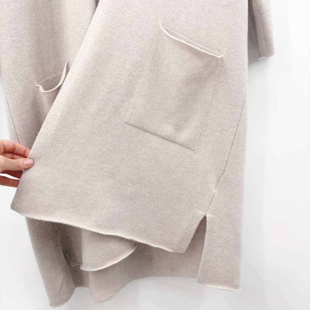 NAP 100% Wool Longline Open Cardigan in Beige S - Picture 5 of 10